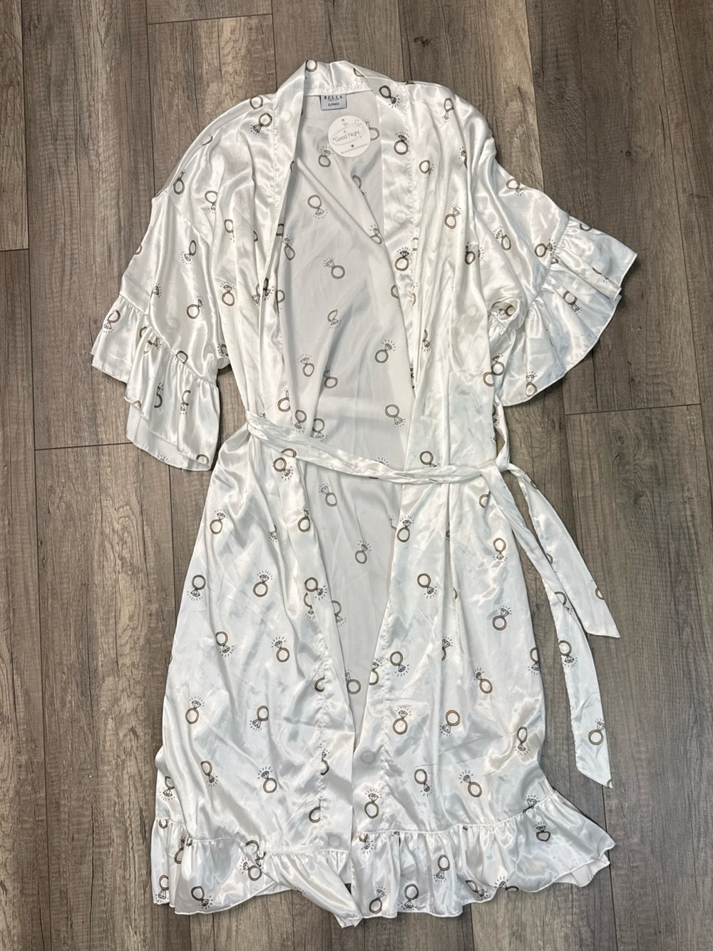 Satin Robe with Diamond Rings